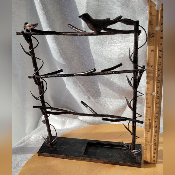 Metal Bronze Color Jewelry Stand Display Storage Holder Ring Necklace Bird - Picture 7 of 9